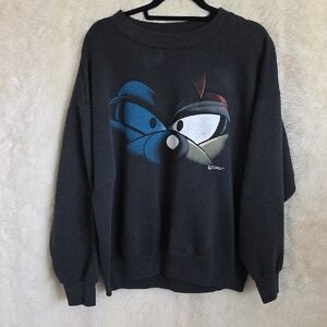 Warner Bros Black Crewneck Sweater with Graphic Design